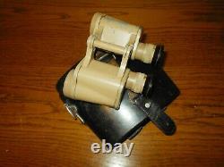 WW II German Army Air Force DAK 6x30 ddx TAN BINOCULARS & CASE VERY NICE