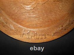 WW II German Army COMMEMORATIVE CARVED WOOD PLATE CRIMEAN CAMPAIGN SUPERB