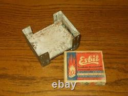 WW II German Army Feldkocher mit Tabletten ESBIT FIELD STOVE & TABLETS NICE