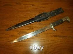 WW II German Army Heer EM / NCO DRESS BAYONET & FROG SAWBACK GOOD