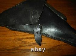 WW II German Army LUGER P. 08 PARABELLUM LEATHER HARD SHELL HOLSTER SUPERB