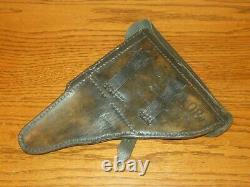 WW II German Army LUGER P. 08 PARABELLUM LEATHER HARD SHELL HOLSTER SUPERB