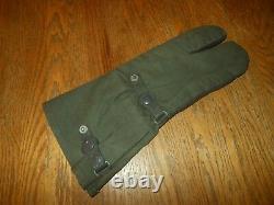 WW II German Army MOTORCYCLE DISPATCH RIDER WEATHER-PROOF GLOVES #2 NICE