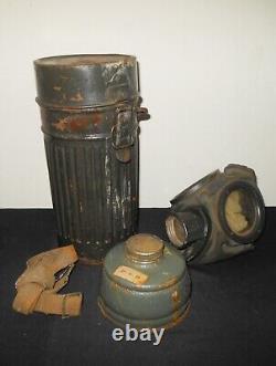 WW II German WH ARMY M30 GAS MASK & CANISTER 1935 LEGION CONDOR NOS