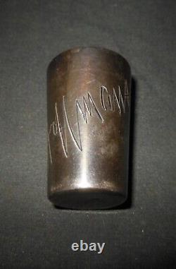 WW II German WH Army PRESENTATION SILVER SCHNAPPS SHOT GLASS PANZER RGT. 23