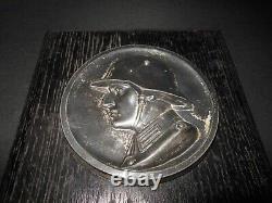 WW II German WH Army SOLDIER PROFILE AWARD PLAQUE ARTIST SIGNED VERY NICE