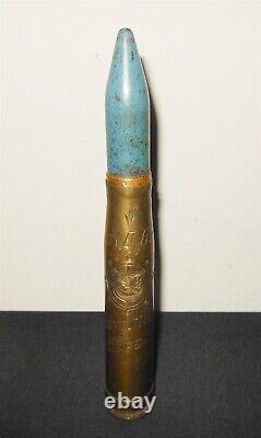 WW II US Army Air Force GERMAN 20mm FlaK TRENCH ART BRASS CASING SUPERB