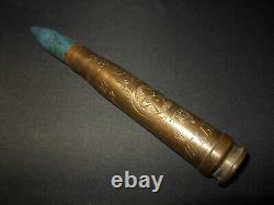 WW II US Army Air Force GERMAN 20mm FlaK TRENCH ART BRASS CASING SUPERB