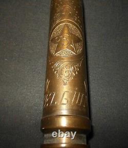 WW II US Army Air Force GERMAN 20mm FlaK TRENCH ART BRASS CASING SUPERB