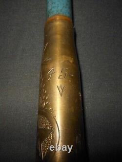 WW II US Army Air Force GERMAN 20mm FlaK TRENCH ART BRASS CASING SUPERB