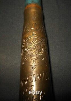 WW II US Army Air Force GERMAN 20mm FlaK TRENCH ART BRASS CASING SUPERB