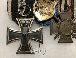 WW1 German Army Iron Cross Ek2 Hindenburg Service Medal Badge Ribbon Bar WW2