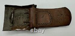 WW1 Imperial German Army Gott Mit Uns Belt Buckle with Leather Tab Uniform Kaiser