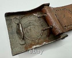 WW1 Imperial German Army Gott Mit Uns Belt Buckle with Leather Tab Uniform Kaiser