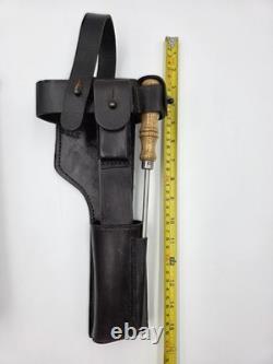 WW1 Style German Army Mauser C-96 Wood Buttstock Holster Set. Genuine Leather