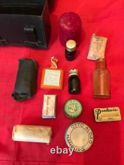 WW2 1940 German Army Medics First Aid Leather Pouch, Original kit