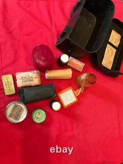 WW2 1940 German Army Medics First Aid Leather Pouch, Original kit