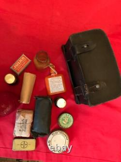 WW2 1940 German Army Medics First Aid Leather Pouch, Original kit