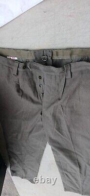 WW2 1945 -47 Early German Hvy Wool Green Grey Military Trousers G60