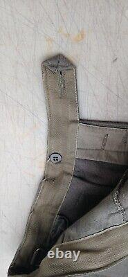 WW2 1945 -47 Early German Hvy Wool Green Grey Military Trousers G60