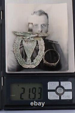 WW2 Air observer scout LUFTWAFFE Pilots RING German PENDANT wwII WEHRMACHT Army