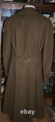 WW2 Army German Dark Brown Wool Greatcoat Army Trench Coat German Luftwaffe