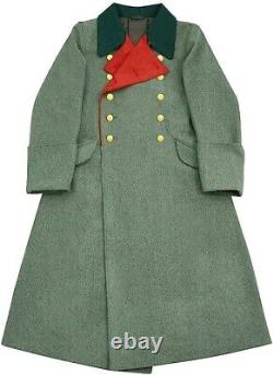 WW2 Army German M36 Flied Grey Wool General Greatcoat Repro Army Trench OverCoat