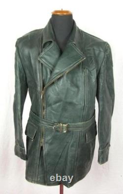 WW2 GERMAN ARMY 1940 BWS Leather Motorcycle Dispatch Rider COAT Jacket