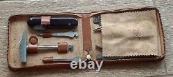 WW2 GERMAN ARMY MULTI TOOL INSTRUMENT SET IN LEATHER POUCH Rare