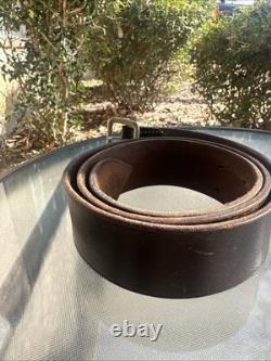WW2 Genuine German Wehrmacht Officer Belt brown leather 115cm long. 1.75 Wide