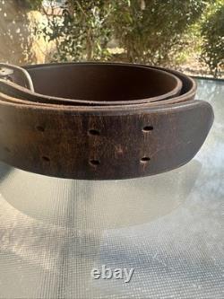 WW2 Genuine German Wehrmacht Officer Belt brown leather 115cm long. 1.75 Wide