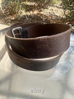 WW2 Genuine German Wehrmacht Officer Belt brown leather 115cm long. 1.75 Wide