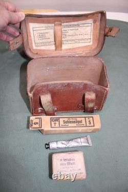 WW2 German 1940 Dated Medical First Aid Kit With Contents Army Wound Bandage