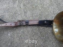 WW2 German Army Battle Bugle With Vintage Rare Leather Sling Sold As In