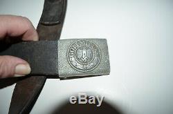 WW2 German Army Belt Buckle Eagle Design With Leather Belt GOTT MIT UNS