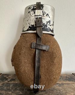 WW2 German Army Canteen with Cup O. H. W. 41 Matching Wehrmacht Otto Honsel