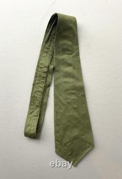 WW2 German Army Heer Afrikakorps Tropical Necktie Tie Olive Green Cotton RARE
