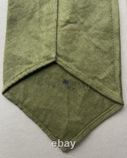 WW2 German Army Heer Afrikakorps Tropical Necktie Tie Olive Green Cotton RARE
