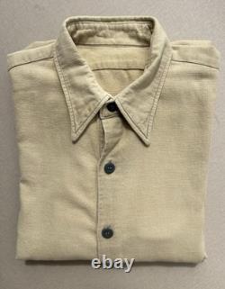 WW2 German Army Heer Civilian Shirt, Knit Cotton L/S, 4 Button, Light Tan 42