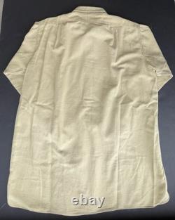 WW2 German Army Heer Civilian Shirt, Knit Cotton L/S, 4 Button, Light Tan 42