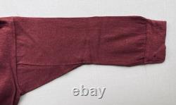 WW2 German Army Heer Civilian Shirt, Wine Red Knit Cotton L/S, 4 Button, Small