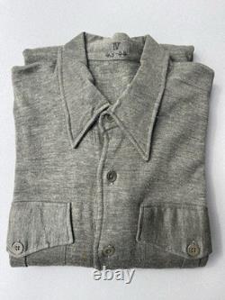WW2 German Army Heer SS Issue Shirt, L/S Gray-Green Italian Wool IV 43-44 RARE