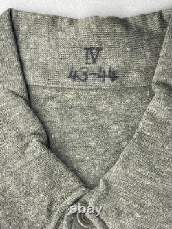WW2 German Army Heer SS Issue Shirt, L/S Gray-Green Italian Wool IV 43-44 RARE