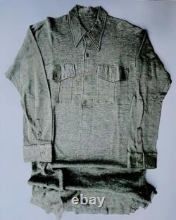 WW2 German Army Heer SS Issue Shirt, L/S Gray-Green Italian Wool IV 43-44 RARE