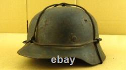 WW2 German Army Helmet. M40. Cross Wire Camo. Named. Q66. WithLiner. VTG