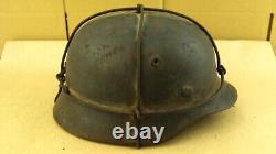 WW2 German Army Helmet. M40. Cross Wire Camo. Named. Q66. WithLiner. VTG