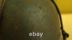 WW2 German Army Helmet. M40. Cross Wire Camo. Named. Q66. WithLiner. VTG