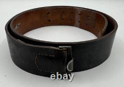 WW2 German Army Leather Combat Field Belt RBNr Marked Wehrmacht Uniform Kit