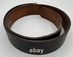 WW2 German Army Leather Combat Field Belt RBNr Marked Wehrmacht Uniform Kit