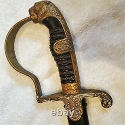 WW2 German Army Lions Head Officers Sword and Scabbard